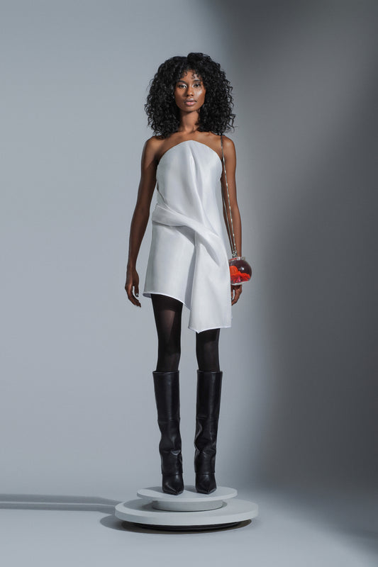 Kate Satin Draped Mini Dress (SAMPLE)