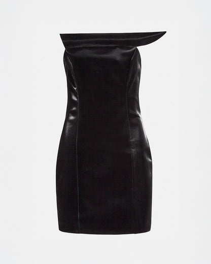 Molded Vinyl Mini Dress