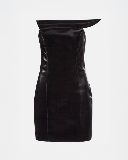 Molded Vinyl Mini Dress