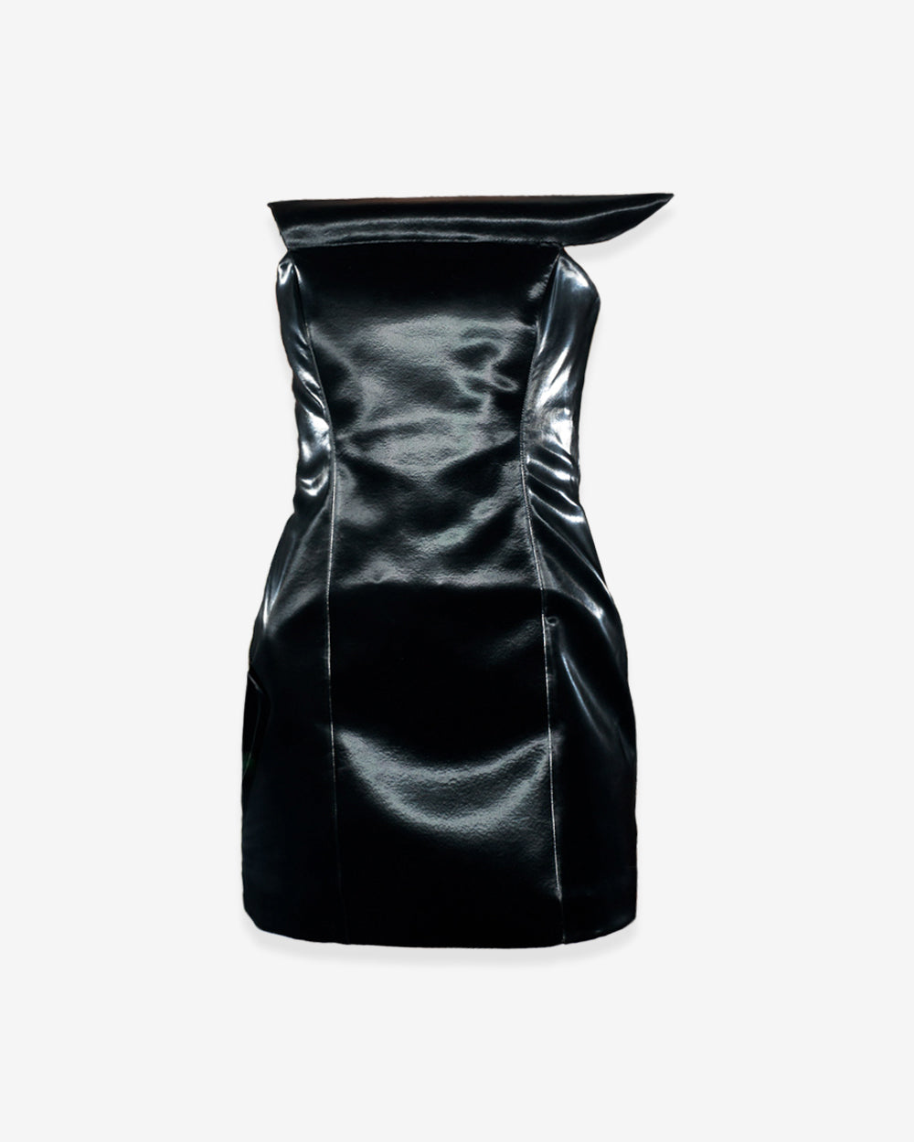Molded Vinyl Mini Dress