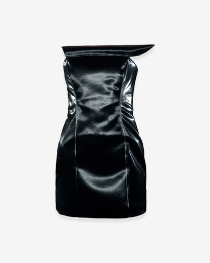Molded Vinyl Mini Dress