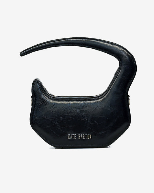 Pierced Leather Bag in Navy