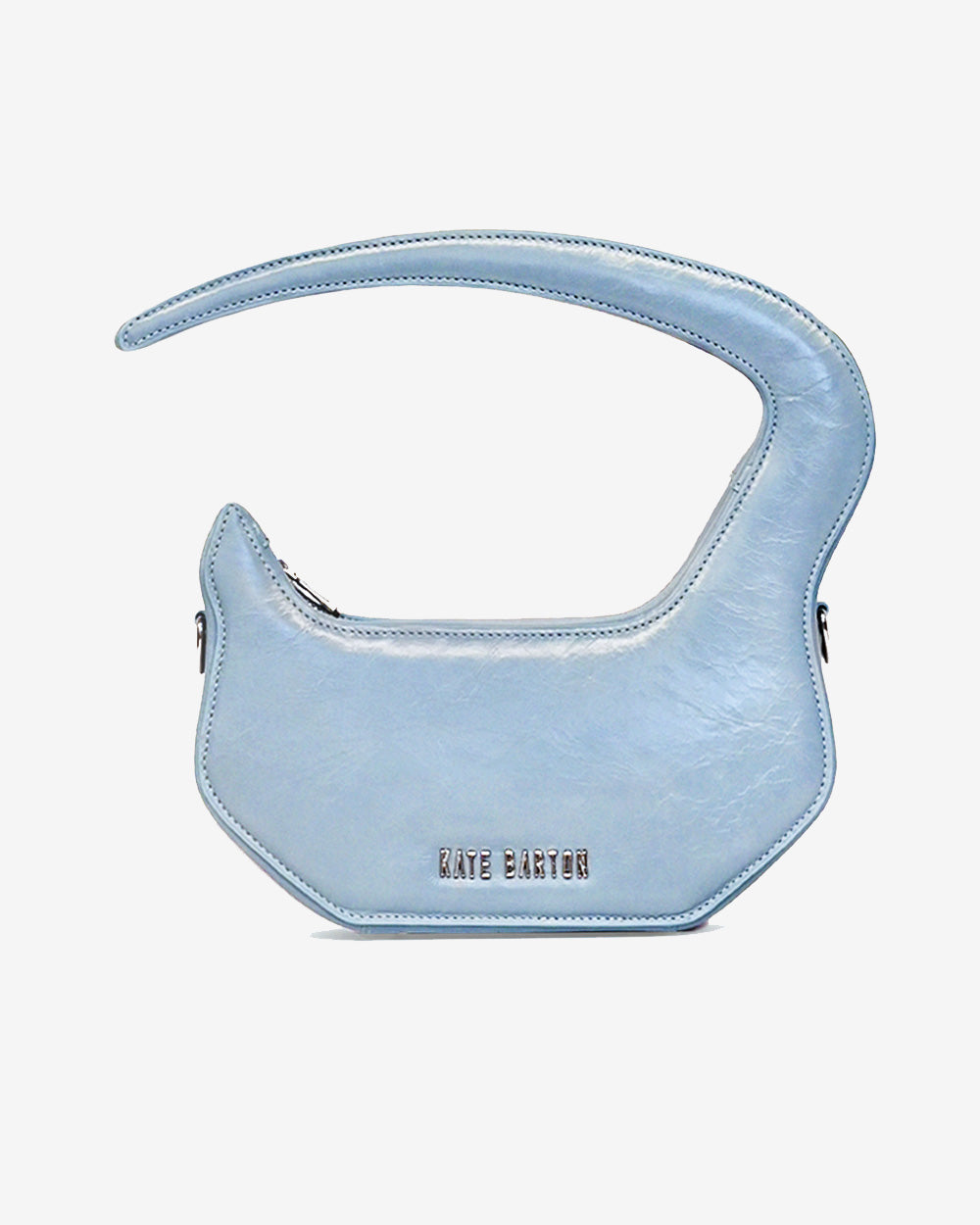 Pierced Leather Bag in Sky Blue