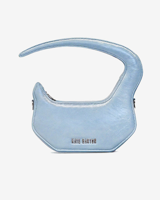 Pierced Leather Bag in Sky Blue