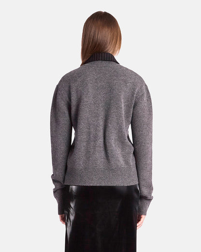Pinched Crewneck Sweater w Collar