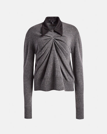 Pinched Crewneck Sweater w Collar