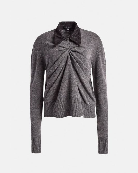 Pinched Crewneck Sweater w Collar