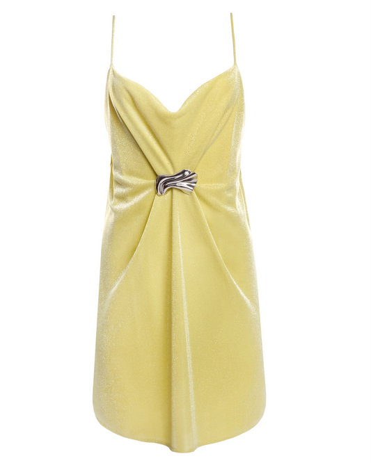 Peyton Cowl-Neck Mini Dress Lime
