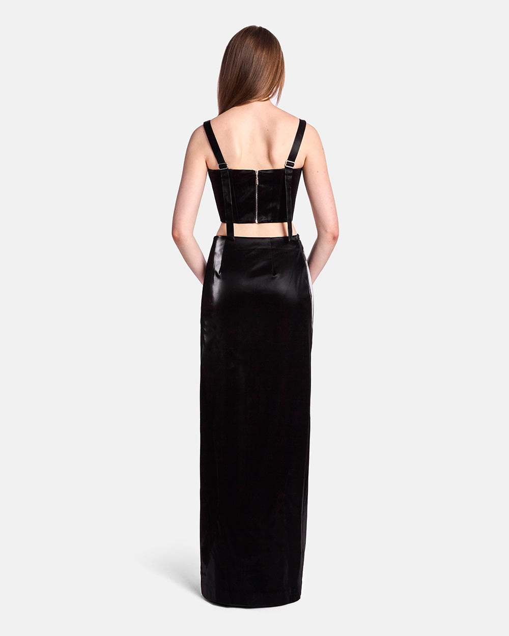 Willow Patent Draped Skirt