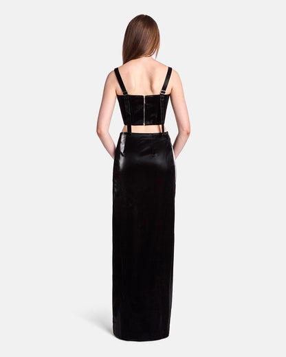 Willow Patent Draped Skirt