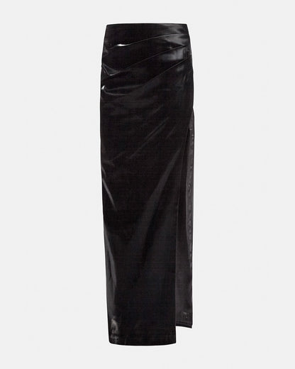 Willow Patent Draped Skirt