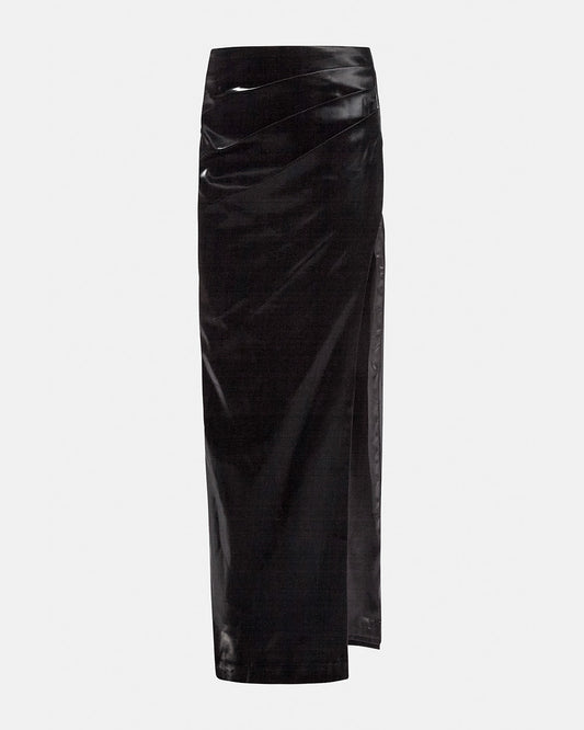 Willow Patent Draped Skirt