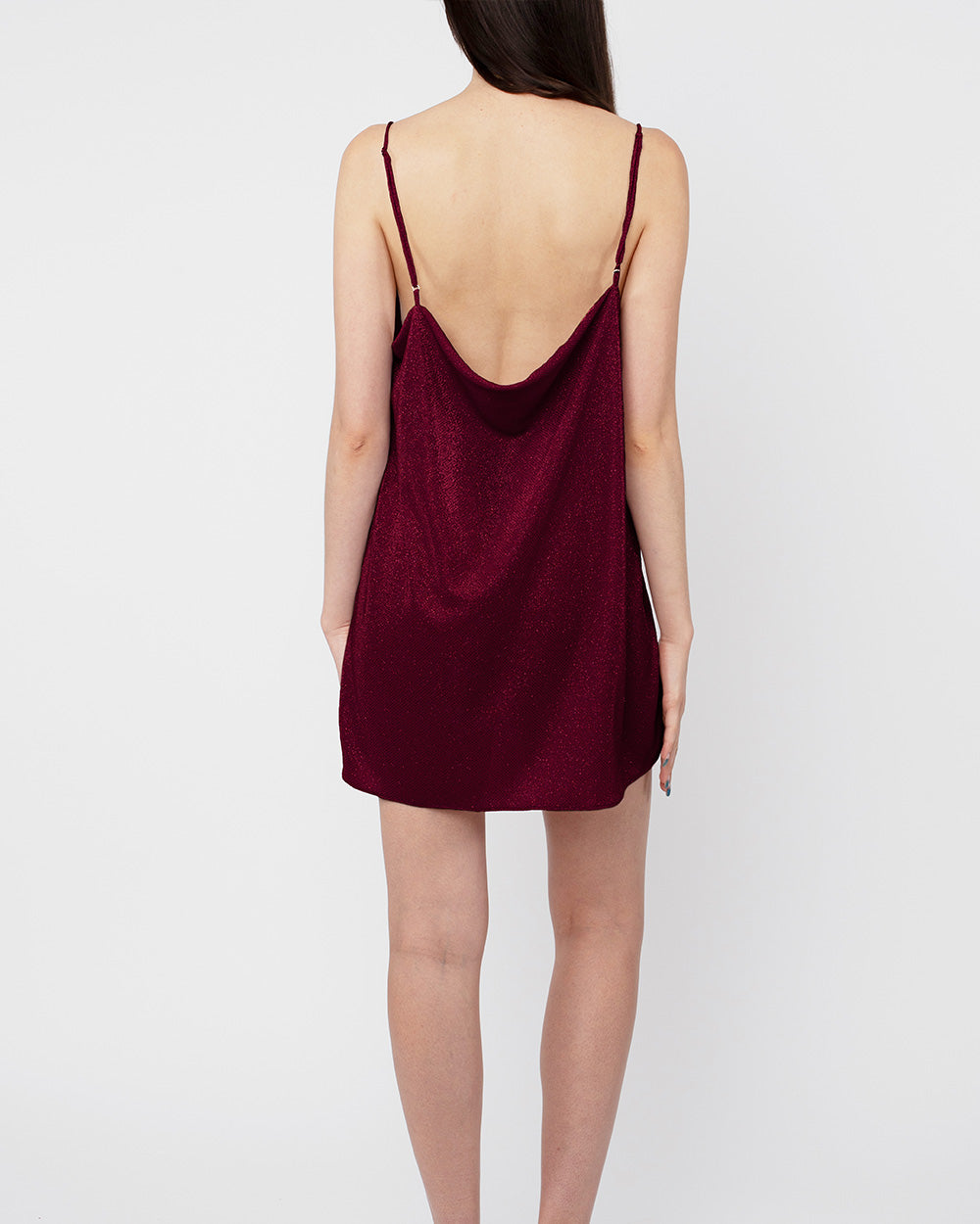 Peyton Cowl-Neck Mini Dress - Burgundy