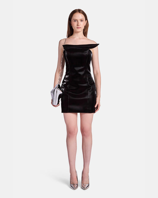 Molded Vinyl Mini Dress
