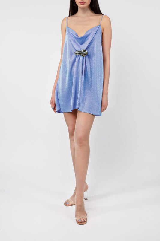 Peyton Cowl-Neck Mini Dress - Periwinkle