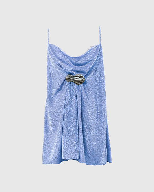 Peyton Cowl-Neck Mini Dress - Periwinkle
