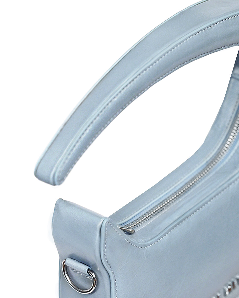 Pierced Leather Bag in Sky Blue