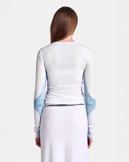 Illusion Print Long Sleeve Top