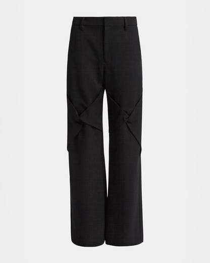 Draped Knee Wool Trouser
