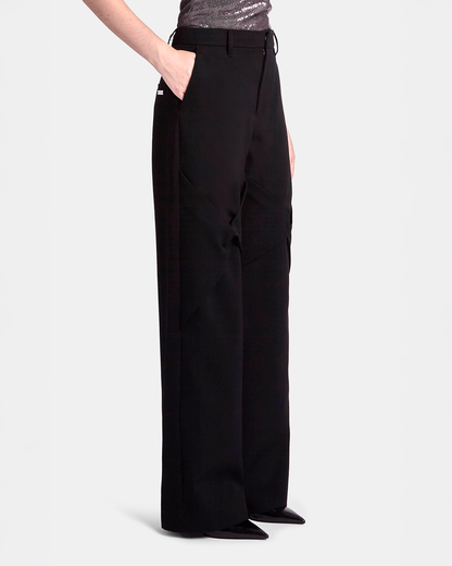 Draped Knee Wool Trouser